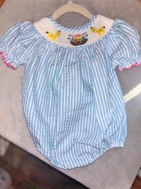 Babeeni Baby Romper Blue & White Baby 6M Like